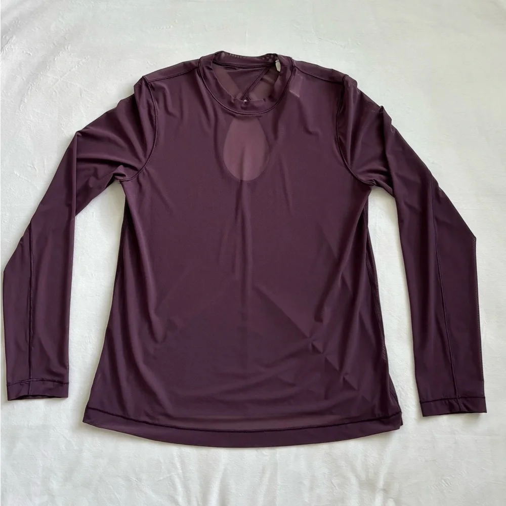 Lululemon Keyhole Mesh Long Sleeve Top Grape Thistle Size 6 NEVER WORN